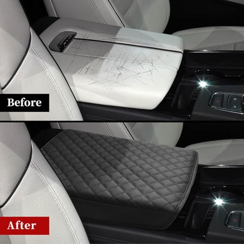 Compatible with Cadillac Armrest Center Console Cover Protector,Leather Anti-Scratch for Escalade 2021-2026,Armrest Cushion, Console Protector