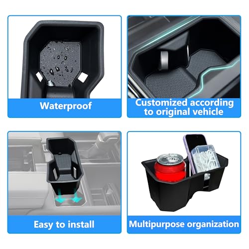 Cup Holder Insert for Toyota Tundra Accessories 2022 2023 2024 2025 2026 (SR/SR5/Limited/TRD Pro Only) Center Console Cup Holder TPE Drink Bottle Holder Organizer Cupholder Protector - size: for Toyota Tundra 2022-2025