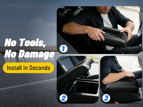 Front Seat Center Console Armrest Lid Cover with Liner Mat Compatible with 2014-2019 Chevy Silverado/GMC Sierra,2015-2020 Suburban/Tahoe/Yukon,2015-2019 Cadillac Escalade Replaces OE 22881398,22876379