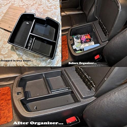 EDBETOS 07-14 Full Size Trucks Center Front Floor Console Compatible with Chevrolet Avalanche Tahoe Silverado Suburban 1500 2500 Sierra Pickup Truck Yukon & XL/Denali 19166288