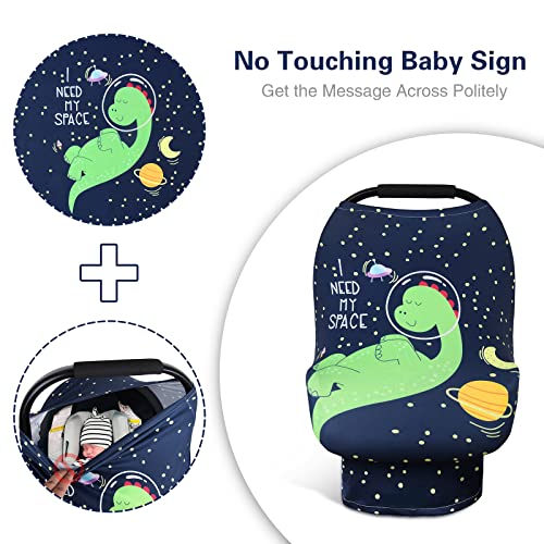 Metplus Car Seat Cover Baby, No Touch Sign Carseat Canopy, Nursing Breastfeeding Covers, Stretchy Universal Fit, Multi-Use for Stroller/Shopping Cart/High Chair, Gender Neutral Shower Gift - color: Deep Blue