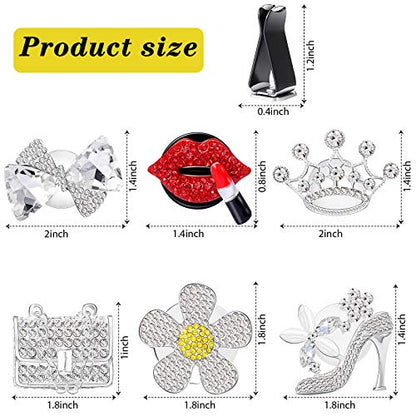 6 Pcs Car Vent Clips with Rhinestone, Bling Air Fresheners Vent Clips with Aromatic Soft Pad, Car Diffuser Accessories for Women, Automobile Air Conditioning Vents Decorations for Cars, Trucks, Suvs