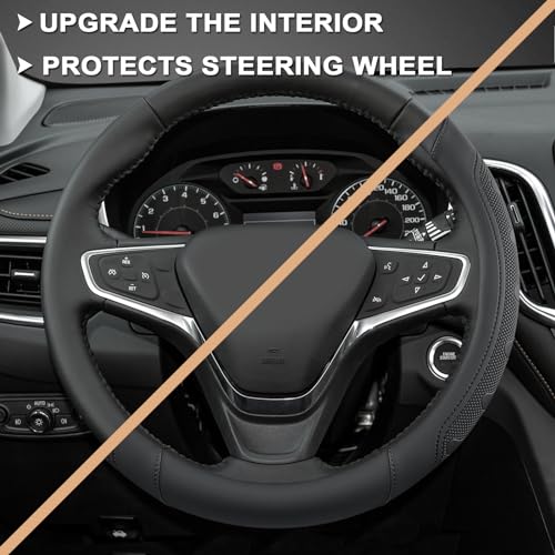 GIANT PANDA Car Steering Wheel Cover Customized for Chevy, Black - color: C-Black