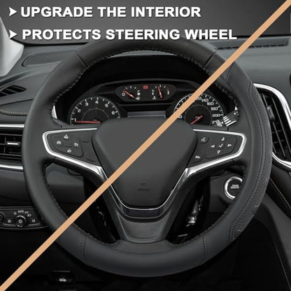GIANT PANDA Car Steering Wheel Cover Customized for Chevy, Black - color: C-Black