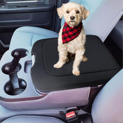 Zxiaochun Center Console Cover Compatible with 2013-2018 Dodge Ram 1500/2500/3500 and 2013-2024 Ram 1500/2500/3500 Classic Models, Armrest Lid Soft Cozy Protective Cover(Neoprene) - color: Black Neoprene, size: For 2013-2024 Ram Jump Seat Console