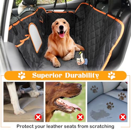 Dog Seat Cover for Tundra/Tacoma/Silverado/Nissan Frontier, 4-in-1 600D Scratchproof Pet Seat Cover Waterproof Dog Hammock Backseat Protection for Trucks (X-Large (60" W x 64" L))