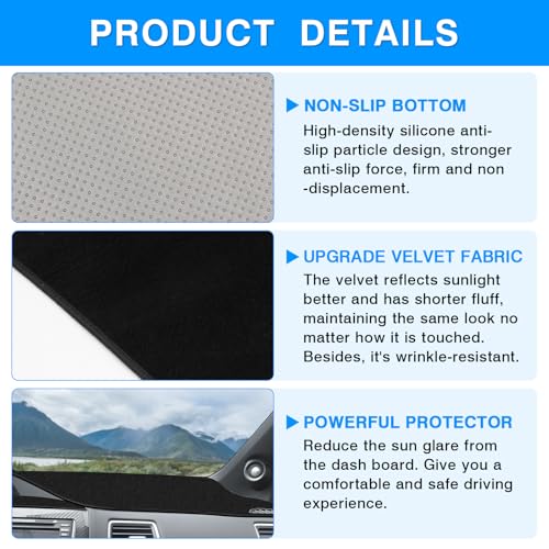 Autorder Dashboard Cover Mat for Honda Civic 2012-2015 Accessories Dash Cover Upgrade Velvet Dash Mat Sunshade Glare UV Rays Protector - size: 2012-2015 Honda Civic