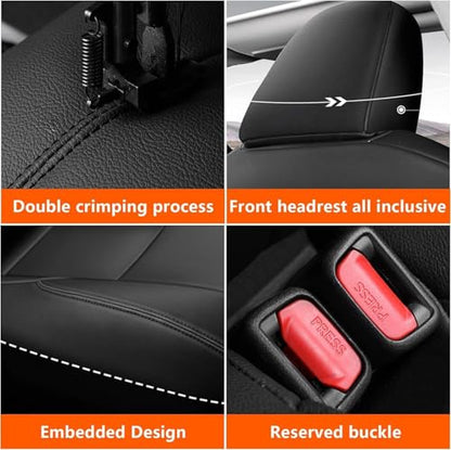 AOMSAZTO Custom Fit Seat Covers for Mazda CX-30 2020 2021 2022 2023 2024 2025 CX30 Car Seat Covers Full Set Black Faux Leather Compatible Airbag（New-CX30） - color: Black, size: CX-30 2020-2025