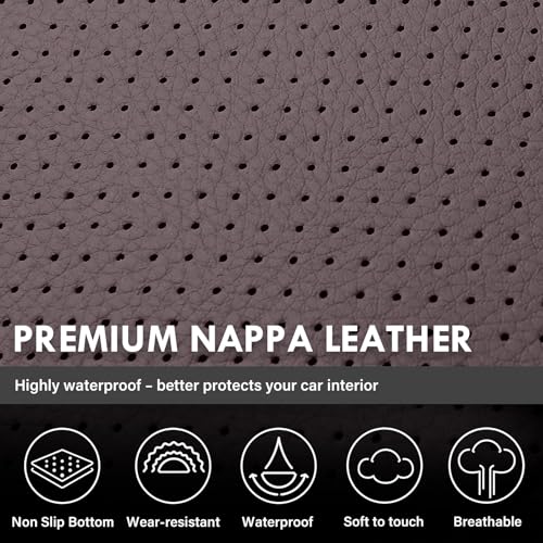 Coverado Chevy Silverado Seat Covers, Faux Leather Seat Covers Fit for Chevy Silverado GMC Sierra 2007-2026 1500, 2015-2026 2500HD 3500HD Crew Double Extended Cab (Front,Brown) - color: Brown, size: Front(2007-2025)