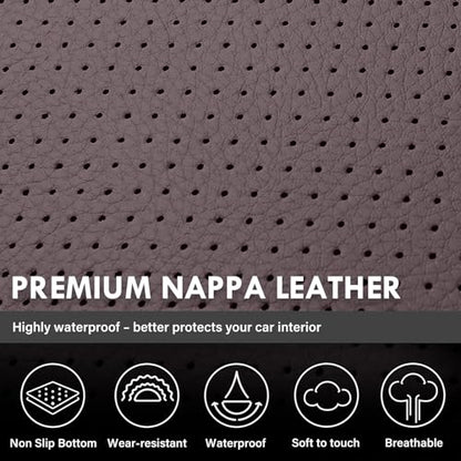Coverado Chevy Silverado Seat Covers, Faux Leather Seat Covers Fit for Chevy Silverado GMC Sierra 2007-2026 1500, 2015-2026 2500HD 3500HD Crew Double Extended Cab (Front,Brown) - color: Brown, size: Front(2007-2025)