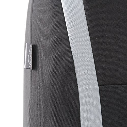 FH Group Front Seats Only Car Seat Covers Low Back - Unique Cloth Interior Accessories Car Seat Covers Gray Seat Cover Front Set - Universal Fit Cars Trucks SUV Car Seat Protector Accessories