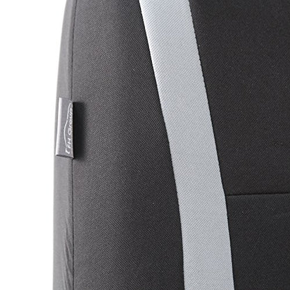 FH Group Front Seats Only Car Seat Covers Low Back - Unique Cloth Interior Accessories Car Seat Covers Gray Seat Cover Front Set - Universal Fit Cars Trucks SUV Car Seat Protector Accessories