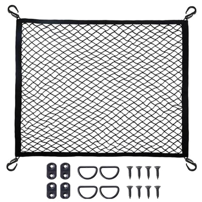 Cargo Net for SUV with Hooks, Adjustable Highly Elastic Storage Organizer Net for Car, Pickup Trucks,Mesh Organizer 2.6'x2' Stretches to 5'x4',Road Trip Essentials Black - size: 31.5x23.6in