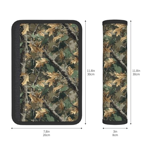 Camouflage Forest Steering Wheel Cover Elastic Non-Slip Car Steering Wheel Covers with Seat Belt Shoulder Pad for Women Men - color: Camouflage Forest