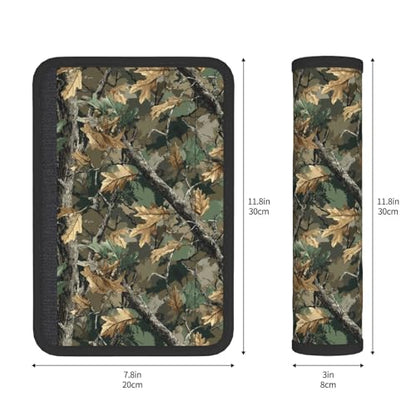 Camouflage Forest Steering Wheel Cover Elastic Non-Slip Car Steering Wheel Covers with Seat Belt Shoulder Pad for Women Men - color: Camouflage Forest