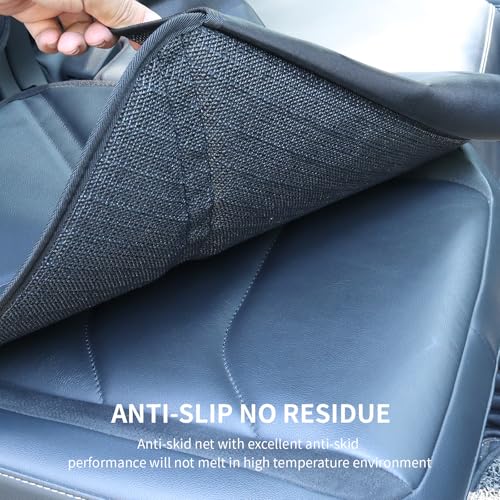 Viaviat Car Seat Protector Leather Waterproof Child Safety Seat Protector Cover with Thick Pad and 2 Large Pockets Durable Kick Mat for All Auto Seat (Black) - color: black