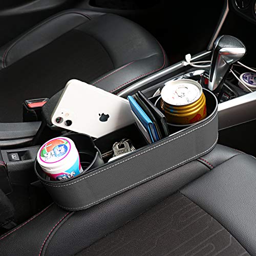 Car Seat Organizer Cup Drink Holders,Multifunctional Gap Filler Storage Box,Insert Organization Helps Reduce Distracted Driving&Holds Phone Mount Mug Bottle Cellphones Coasters Wallet Cards (Gray) - color: UGBD-Gray