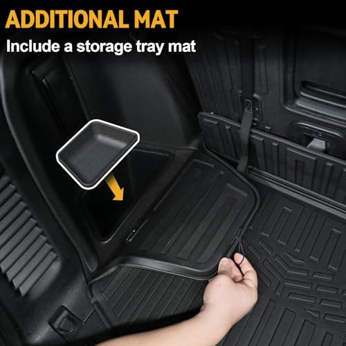 Cargo Mat for 2016-2025 Dodge Durango 6/7 Passenger Accessories, Full Coverage All Weather TPE Protector Cargo Mat with Backrest Mat Trunk Mat Cargo Liner for 2025 Durango RT Accessories