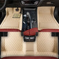 Luxury Leather Car Floor mats Custom Personalized Full Coverage car Floor mat for 99% of Cars. (Beige)