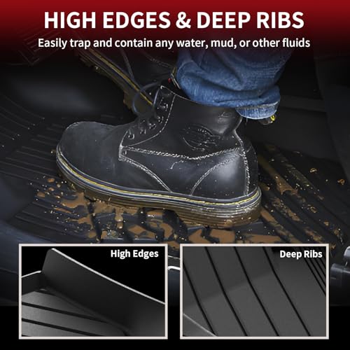 LASFIT Floor Mats Fit for BMW X3 2011-2017 & BMW X4 2015-2018 xDrive28i, xDrive28d, xDrive35i, M40i, Custom Fit TPE All Weather Waterproof Floor Liners Front & Rear Rows Car Mat, Black - size: 2) X3 2011-2017 | X4 2015-2018 | Floor Mats