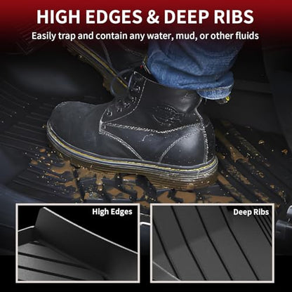 LASFIT Floor Mats Fit for BMW X3 2011-2017 & BMW X4 2015-2018 xDrive28i, xDrive28d, xDrive35i, M40i, Custom Fit TPE All Weather Waterproof Floor Liners Front & Rear Rows Car Mat, Black - size: 2) X3 2011-2017 | X4 2015-2018 | Floor Mats