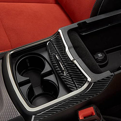 for 2011-2023 Dodge Charger / 2015-2023 Chrysler 300 Accessories Center Armrest Box Cover Decals Carbon Fiber Stickers - color: 4pcs Armrest Storage Box