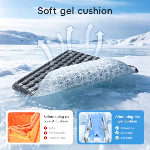 BABUR Gel Seat Cushion, Long Sitting Cooling Gel Hip Cushion, Breathable Anti Slip Office Chair Cushion, Car, Wheelchair, Travel - Black