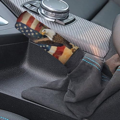 Eagle American Flag Pattern 2 Pieces Car Handbrake Cover Car Shift Knob Cover Soft Smooth Auto Handbrake Grip Cover Shift Lever Handle Protector St. Patrick's Day Accessories - color: Eagle American Flag 2