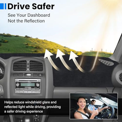 Dash Cover Mat Compatible with Hyundai Santa Fe 2001-2006 Car Interior Dashboard Cover Mat Nonslip Dashmat Sunshade Glare UV Rays Protector Accessories Custom Fit - size: Compatible with Santa Fe 2001-2006