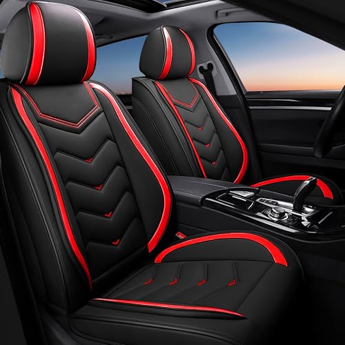 Car Seat Covers Fit for Honda 2000-2026, Stylish Sport Seat Covers, Waterproof Wear-Resistant Premium Nappa Leather Car Seat Covers.(2 Pcs Front/Black Red) - color: Black Red, size: Standard 2 Seats