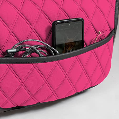 FH Group Car Seat Cushion – Neosupreme Single Front Seat Cover with Front Pockets, Airbag Compatible, Universal Fit Car Seat Cushion for Driver or Passenger Seat, SUV, Truck, Sedan & Van – Pink - color: Pink, style: Front