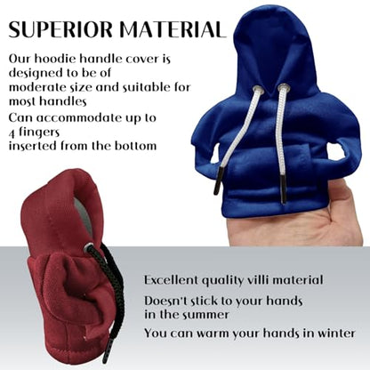 vvag Gear Shift Hoodie, Hoodie Car Gear Shift Cover, Car Shift Knob Hoodie, Automotive Interior Accessories, Universal Fit Knob Cover Gift (Red+Blue) - color: Red+Blue