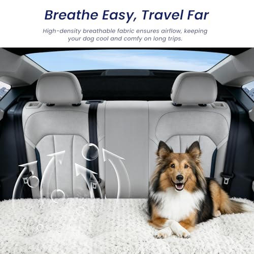 3.5" Thick Deluxe Plush Dog Bed Mat for Car, Comfy Dog Seat Cover, Pet Bed & Seat Cover Protector, Washable & Anti-Slip Travel Pet Mat, Fit for Backseat Extenders of Cars Trucks SUVs, 54" x 25”