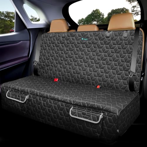 Dog Car Seat Cover for Back Seat, Waterproof Non-Slip Bench Protector for Dogs, Durable 600D Scratch Proof Seat Cover for Hair, Mud & Scratches, Travel and Daily Use in Compact Cars Small SUVs - color: Bench-Black, size: Small-52"