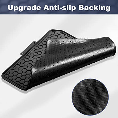 Spurtar for Tesla Model 3 Floor Mats 2017-2026, Car Floor Mats All Weather Automotive with 3D Extended Edge, 3 Pack Honeycomb Design Front & Rear Rubber All-Weather Protector, Black - size: 2017-2025 Rubber (3PCS)