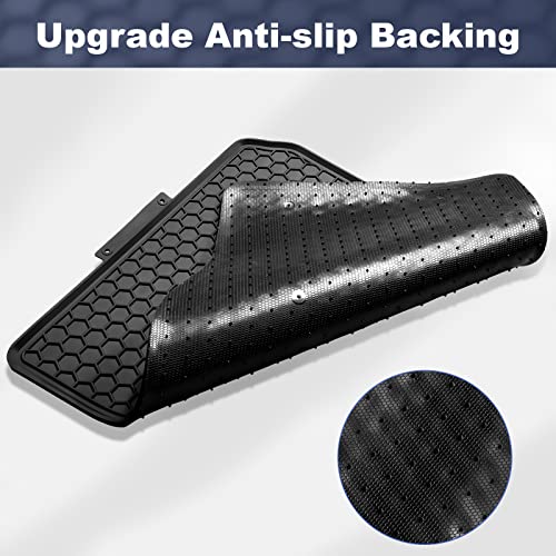Spurtar for Tesla Model 3 Floor Mats 2017-2026, Car Floor Mats All Weather Automotive with 3D Extended Edge, 3 Pack Honeycomb Design Front & Rear Rubber All-Weather Protector, Black - size: 2017-2025 Rubber (3PCS)