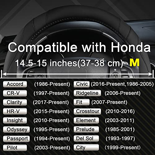 West Llama Customized Auto Car Steering Wheel Cover for Honda (Black) - color: A-Black, size: Standard Size (14 ½''-15'')