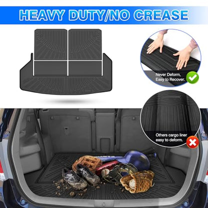 Highlander Cargo Liner - Trunk Mat for Toyota Highlander (Non-Hybird) 2008-2013, All Weather Cargo Mat for Highlander Accessories, Heavy Duty Car Mats, Car Accessories - size: 2)Toyota Highlander 08-13