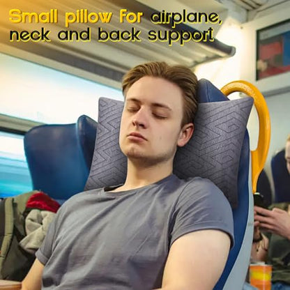 1 MIDDLE ONE Travel Pillow for Sleeping Camping, Memory Foam Small Pillow with Breathable Cover for Backpacking, Airplane, Car (17.5 x 12 Inch) - size: 17.5 x 12 Inch