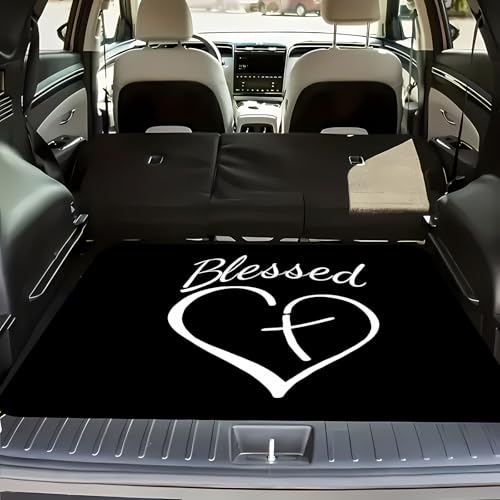 Universal Car Trunk Mat, All Weather Trunk Protection Cargo Liner, Stylish Vehicle Interior Accessories, Durable Cargo Mat Rear Trunk Line Suitable for Most Car (Letter Heart Design, 29" x 39") - color: Letter Heart Design