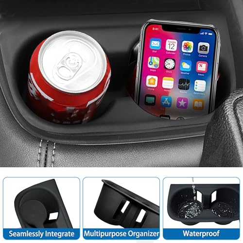 Cup Holder for Honda HRV/ZRV Accessories 2023 2024 2025 2026 Center Console Cup Holder Insert Silicone Cupholder Coaster Protector for HRV/ZRV Interior Black - size: for Honda HRV/ZRV 2023-2026