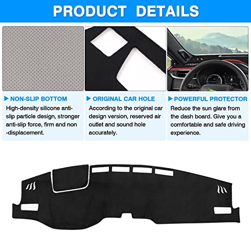 Autorder Dashboard Cover Mat for 2021 2022 2023 2024 Toyota Venza Accessories Dash Cover Flannel Dash Mat Sunshade Glare UV Rays Protector - size: 2021-2024 Toyota Venza