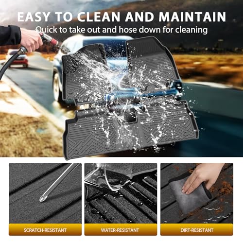 Floor Mats for 2024-2025 2026 Chevrolet Chevy Equinox EV Accessories (Non Fuel), All Weather Protection Anti-Slip and Waterproof Car Floor Liners for Equinox EV 3PCS - size: 2)Chevy Equinox EV｜24-26｜1st & 2nd Row