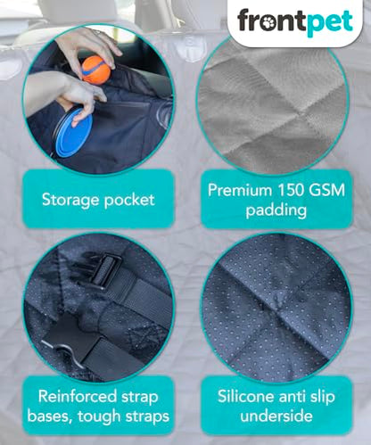 SUV Cargo Liner for Dogs - Water-Resistant Pet Trunk Cargo Cover Mat for SUVs and Sedans with Bumper Flap Protector, Trunk Cover, Non-Slip Liner, (35" X 40") Upgraded 2025 - color: Grey
