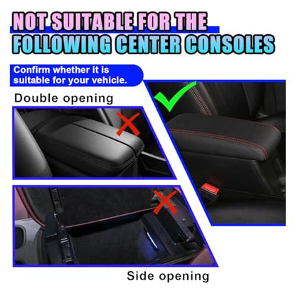 Leather Car Center Console Cover, Anti-Scratch Auto Middle Console Protective Cushion with 2 Storage Bags, Universal Waterproof Vehicle Armrest Pad Accessory for Sedan, SUV, Truck (Beige) - color: Beige