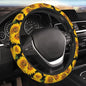 Sunflower Neoprene Steering Wheel Cover for Men Women Anti-Slip Elastic Steering Wheel Protective Cover 15in Universal Car Accessories Fit Cars, SUVs, Auto - color: Sunflower