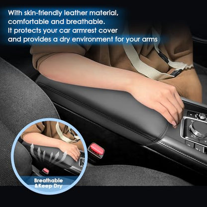 2023 2024 2025 2026 Mazda3 Center Console Cover for Mazda Mazda3 (All Trims 2.5 S/2.5 Turbo), Waterproof&Comfy Leather 2026 Mazda3 Armrest Cover 2025 Mazda3 Accessories (Black) - color: for Mazda3