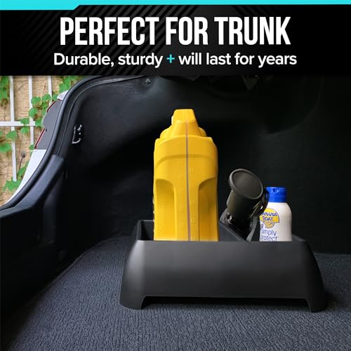 Moblorg Heavy Duty Storage Organizer for Vehicle Trunk, Garage, Under Sink Organizer, Recycled Plastic, Made in USA (Black)