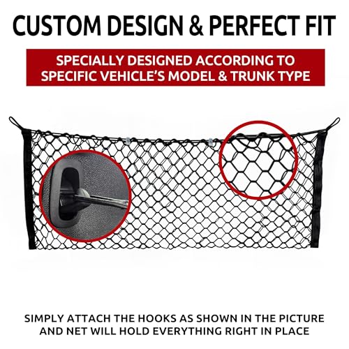 Envelope Style Automotive Elastic Trunk Middle Mesh Cargo Net for Chevrolet Blazer (RS) - Premium Trunk Organizer and Storage - Luggage Net for Crossover- Car Organizer for Chevrolet Blazer