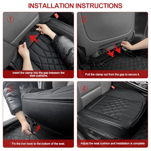 BOPUOVRE 2-Pack Leather Front Car Seat Covers - Bottom Car Seat Covers Fully Wrapped, Non-Slip and Waterproof, Fits Most Vehicles Black - color: black, size: 2 piece